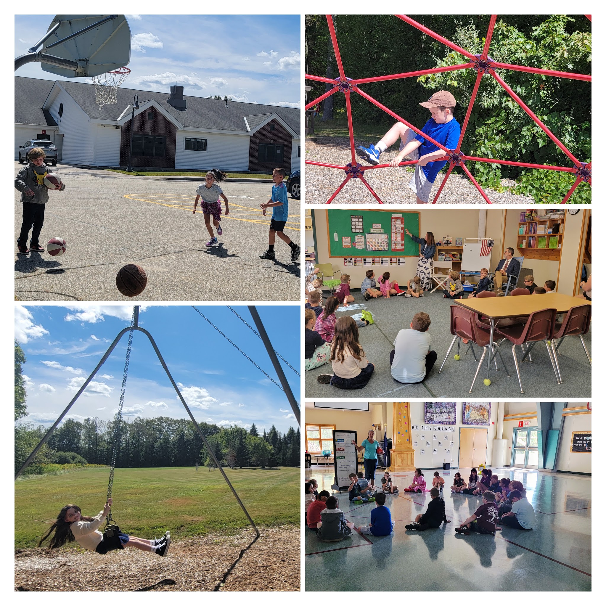 students playing and learning